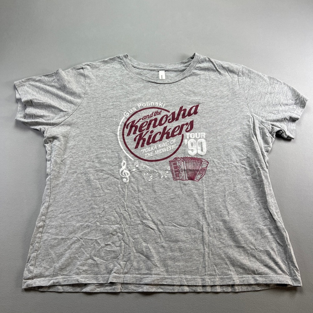 Bella + Canvas T Shirt Mens 2XL Gray Midwest Polka Tour Kenosha Kickers Graphic